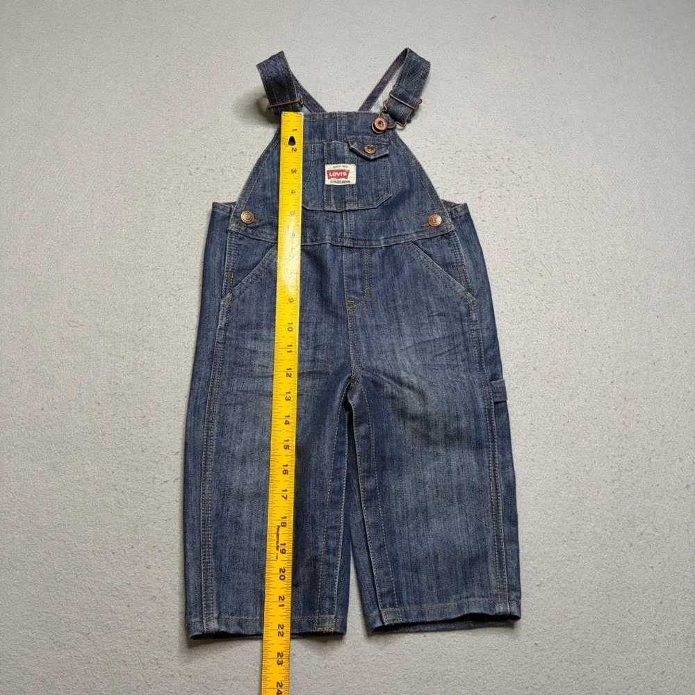 Levi's Denim Overalls Kids 18M Blue Y2K Carpenter Bib Dungarees Adjustable